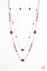 Dazzle The Crowd Red Necklace