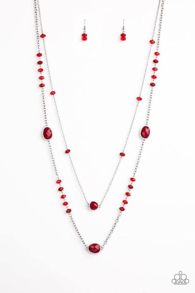 Dazzle The Crowd Red Necklace