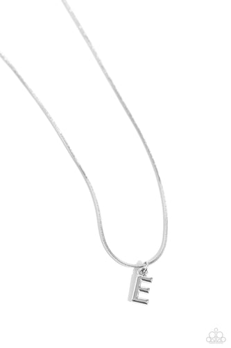Seize The Initial Silver Necklace - E