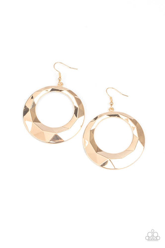 Fiercely Faceted Gold Earring