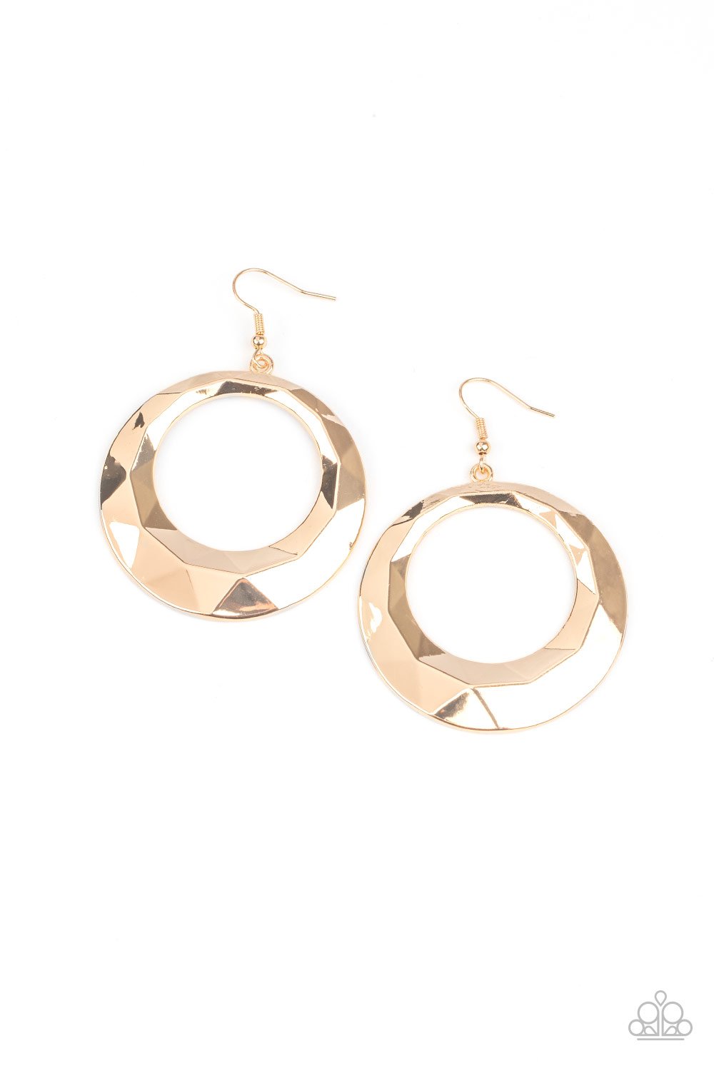 Fiercely Faceted Gold Earring