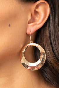Fiercely Faceted Gold Earring
