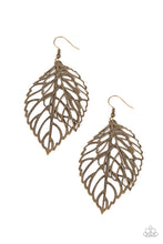 Load image into Gallery viewer, Take It Or LEAF It Brass Earring