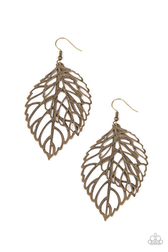 Take It Or LEAF It Brass Earring