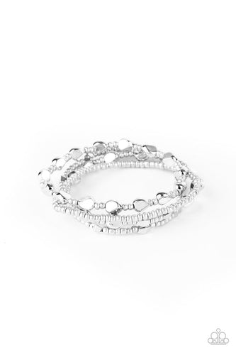 Fashionably Faceted Silver Bracelet
