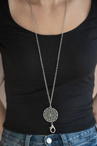 Mandala Garden Silver Lanyard