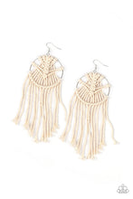 Load image into Gallery viewer, MACRAME, Myself, And I White Earring
