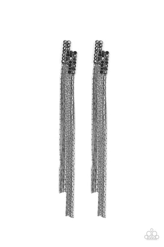 Radio Waves Black Earring