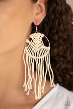 Load image into Gallery viewer, MACRAME, Myself, And I White Earring