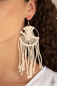 MACRAME, Myself, And I White Earring