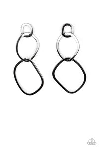 Twisted Trio Black Earring