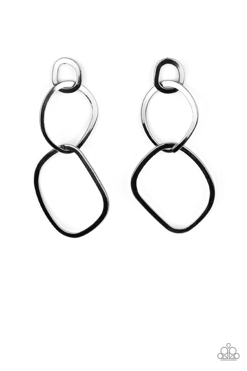 Twisted Trio Black Earring