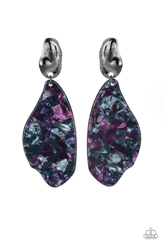 Fish Out Of Water Purple Earring