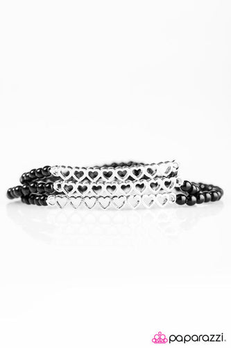 Love Charms Black Bracelet