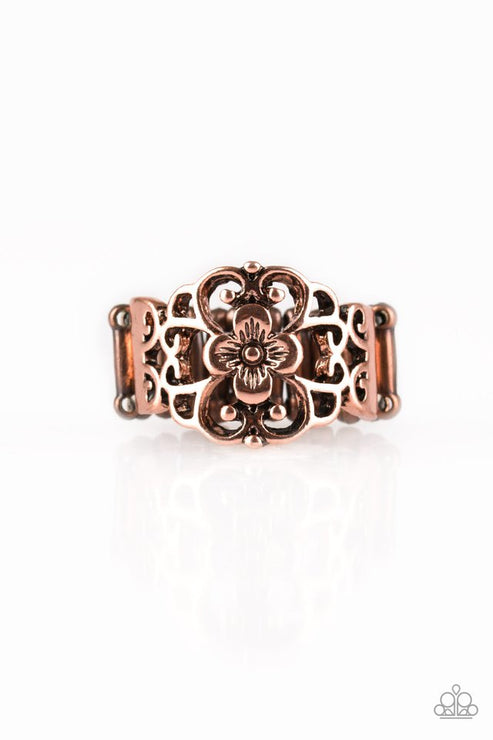 Fanciful Flower Gardens Copper Ring