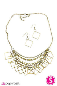 On The Quad Brass Necklace