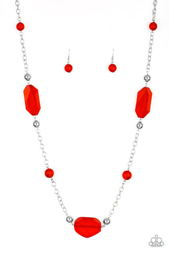 Crystal Charm Red Necklace