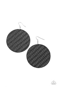 Plaited Plains Black Earring