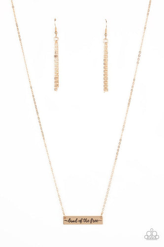 Land Of The Free Gold Necklace