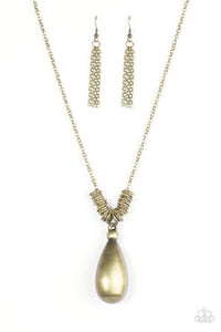 Just A Drop Brass Necklace