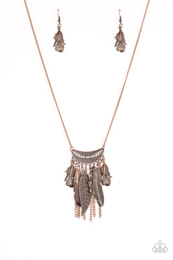 Fiercely Feathered Copper Necklace