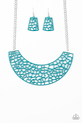 Powerful Prowl Blue Necklace