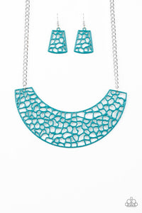 Powerful Prowl Blue Necklace