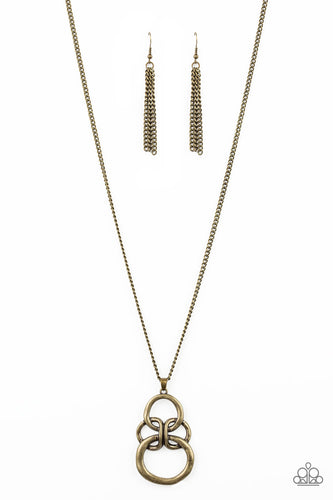 Courageous Contour Brass Necklace