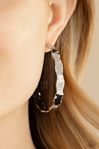 Exhilarated Edge Silver Earring