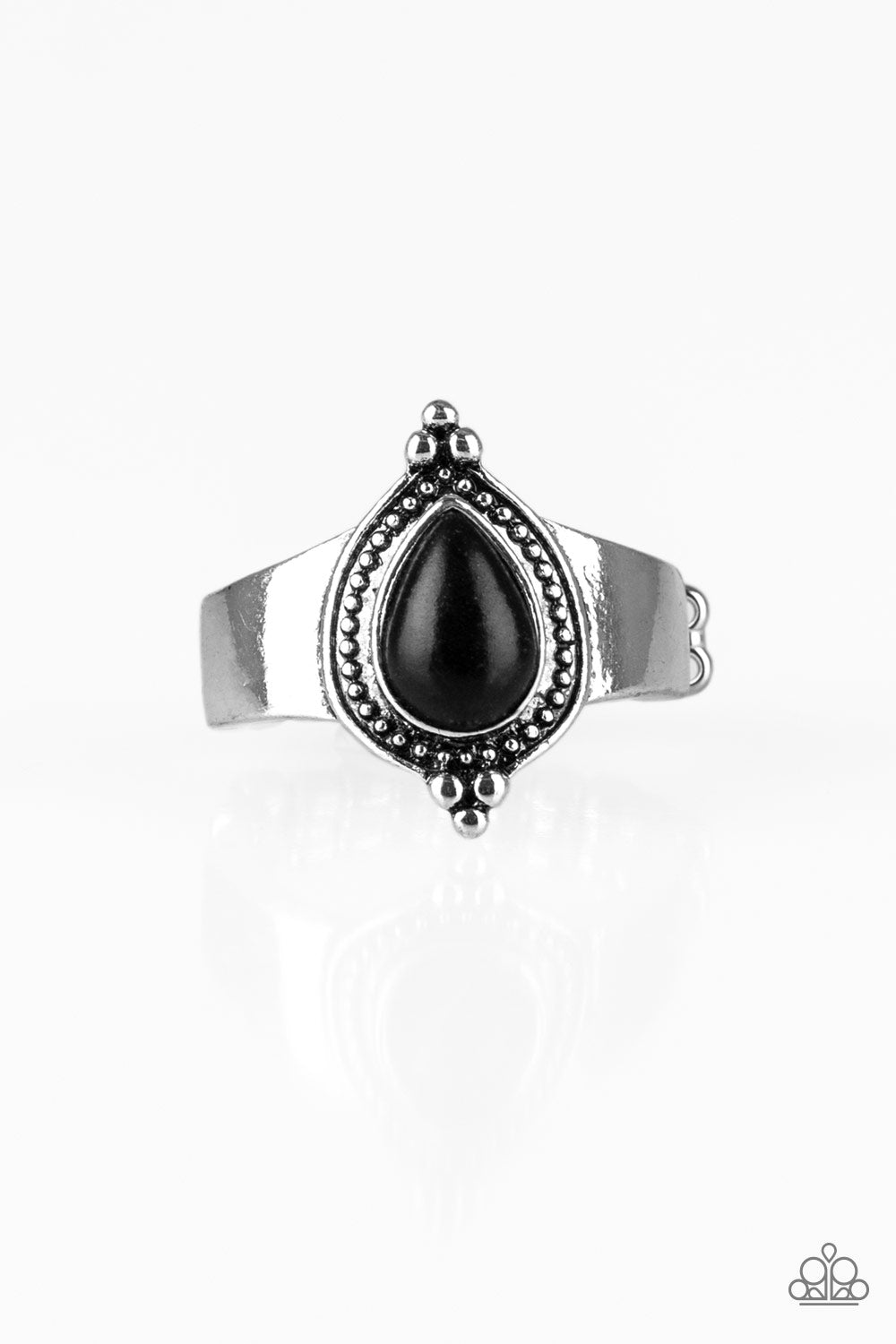 Mineral Minimalist Black Ring