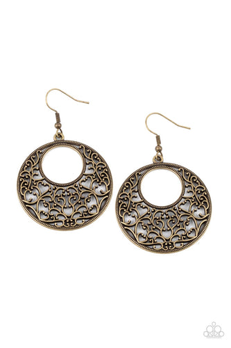 Vineyard Romance Brass Earring