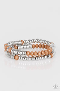 Downright Dressy Brown Bracelet