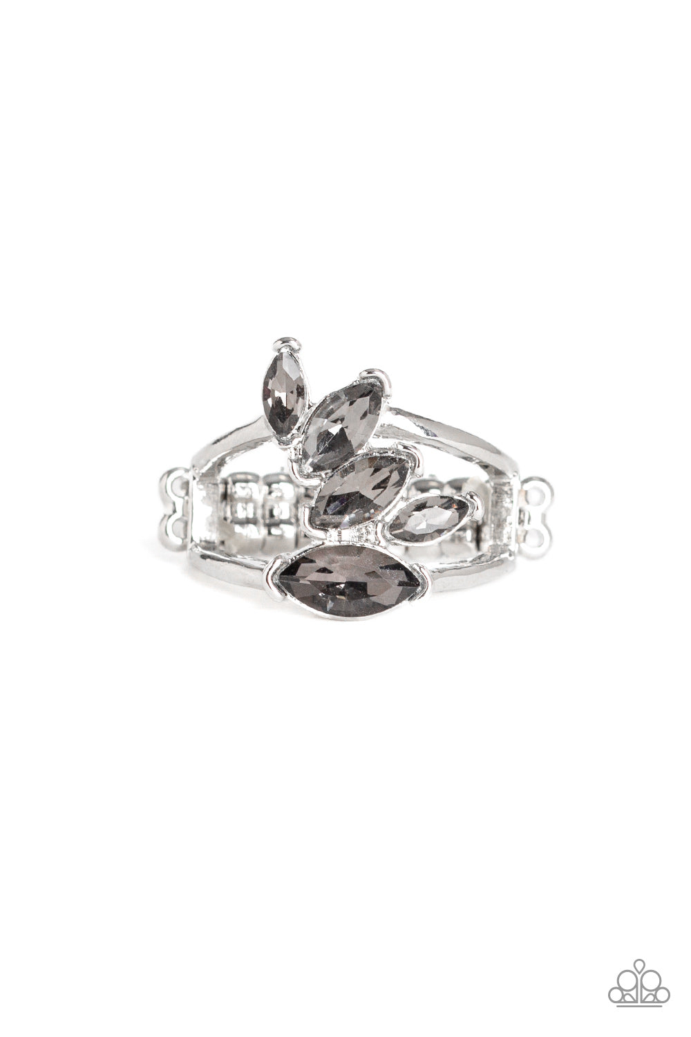 Rhinestone Stunner Silver Ring