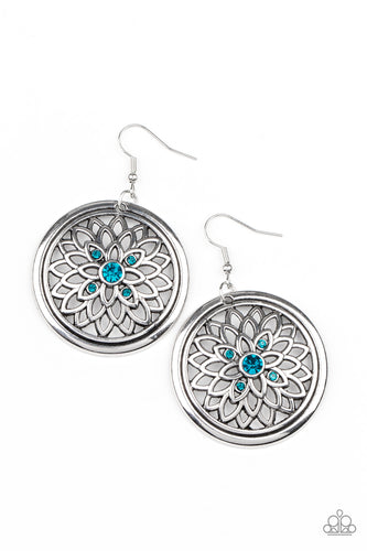 Mega Medallions Blue Earring