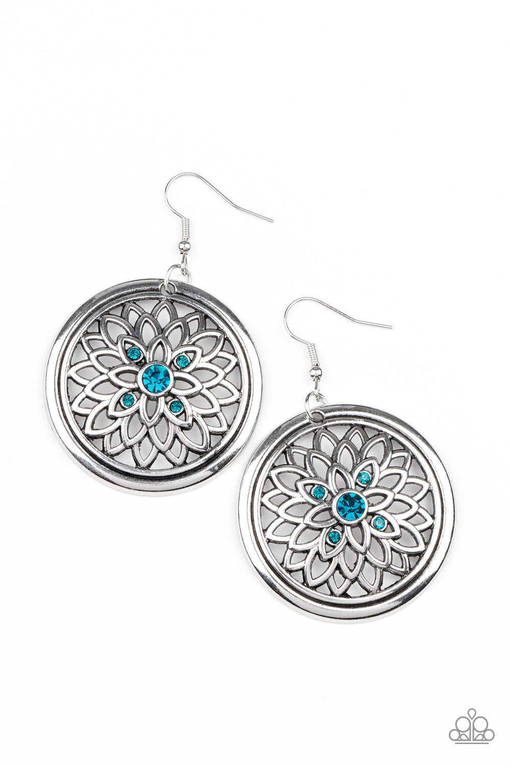 Mega Medallions Blue Earring