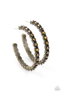 Rhinestone Studded Sass Brass Earring