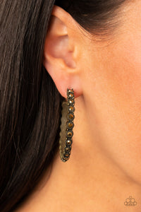 Rhinestone Studded Sass Brass Earring