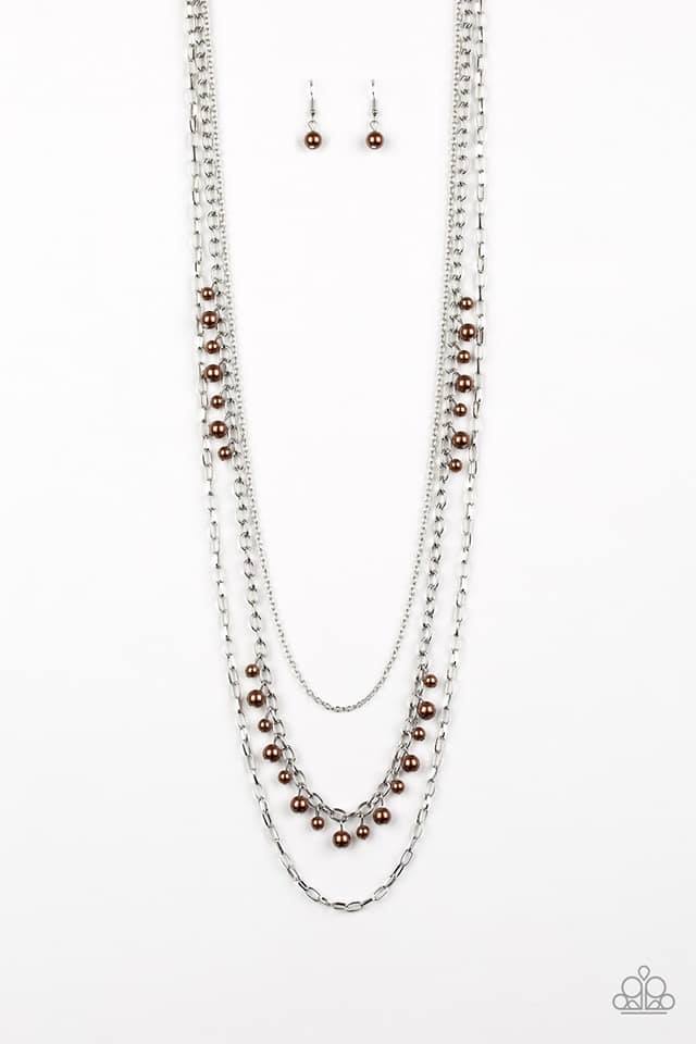 Pearl Pageant Brown Necklace