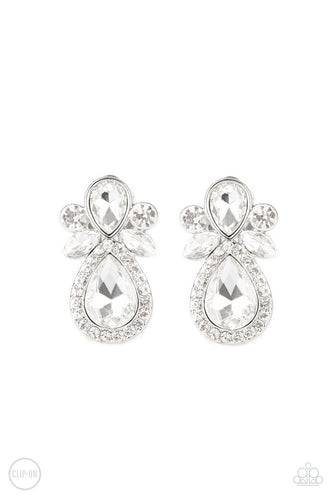 Celebrity Crown White Earring