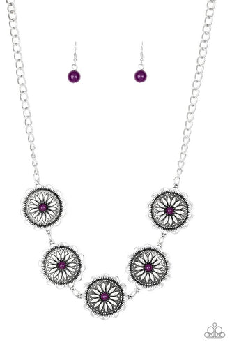 Me-dallion, Myself, and I Purple Necklace