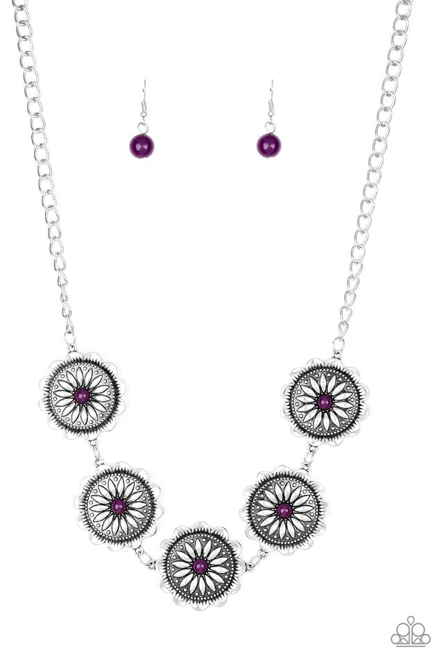 Me-dallion, Myself, and I Purple Necklace
