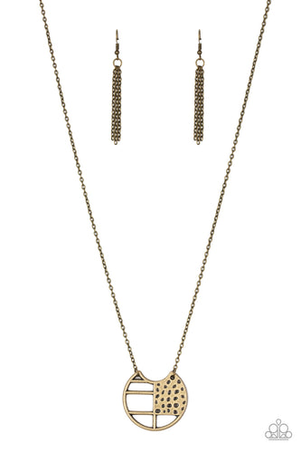 Abstract Aztec Brass Necklace
