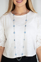 Load image into Gallery viewer, Glassy Glamorous Blue Necklace