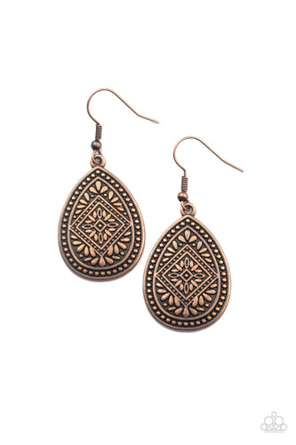 Mayan Mecca Copper Earring