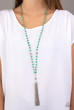 Load image into Gallery viewer, Tassel Takeover Green Necklace