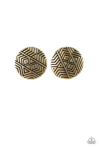 Bright As A Button Brass Earring
