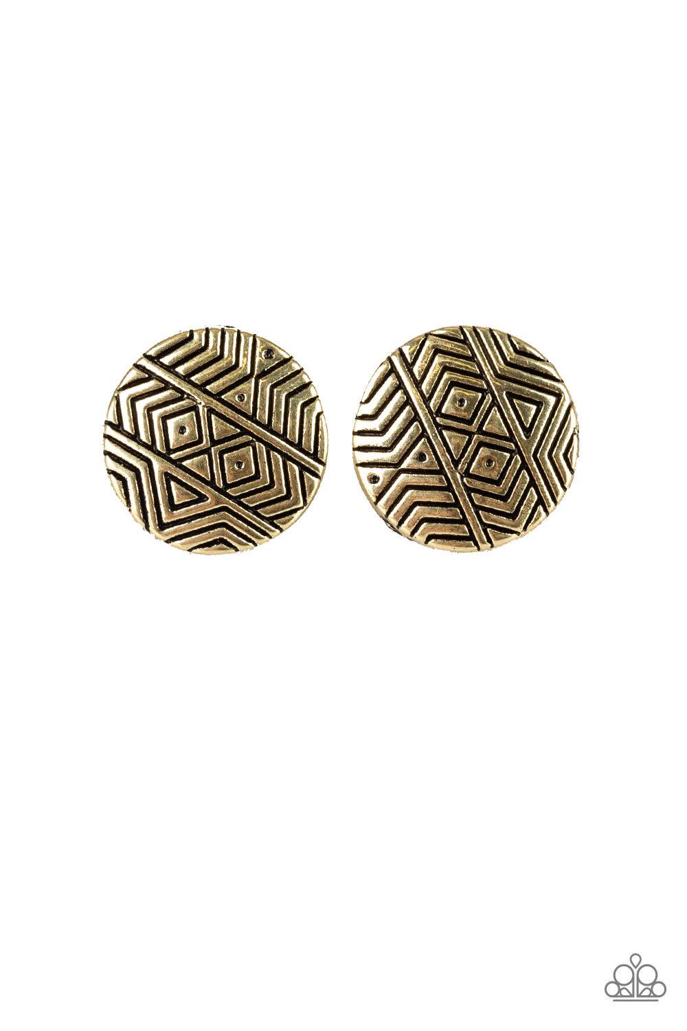 Bright As A Button Brass Earring