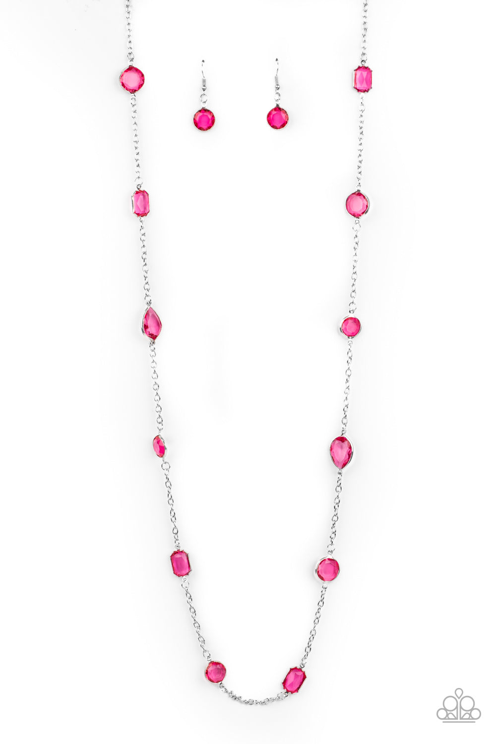 Glassy Glamorous Pink Necklace