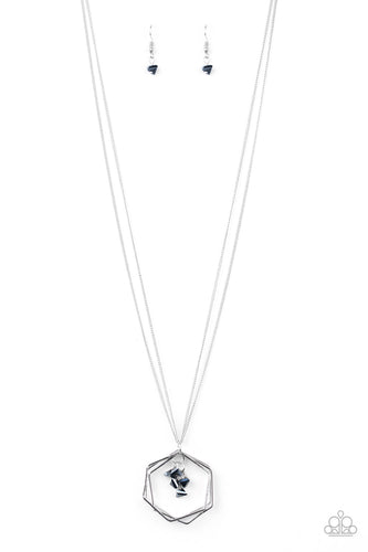 Chicly Geocentric Blue Necklace