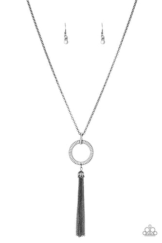 Straight To The Top Black Necklace